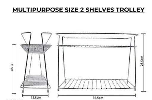 Stainless Steel 2-Tier Kitchen Rack – Multi-Purpose Organizer for Spices, Utensils & Dishes (Silver)