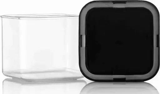 Set of 6 Black Airtight Square Containers – Unbreakable 500ml Kitchen Storage Solution!