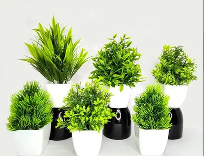 AKP 6-Piece Realistic Artificial Plant Set for Home Decor and Living Room lifelike faux plants - Perfect Gift Idea