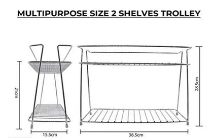 Stainless Steel 2-Tier Kitchen Rack – Multi-Purpose Organizer for Spices, Utensils & Dishes (Silver)