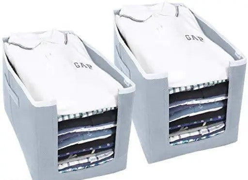 Grey Garment Organizer – Perfect Storage Solution for Travel & Wardrobe (Pack of 2)!